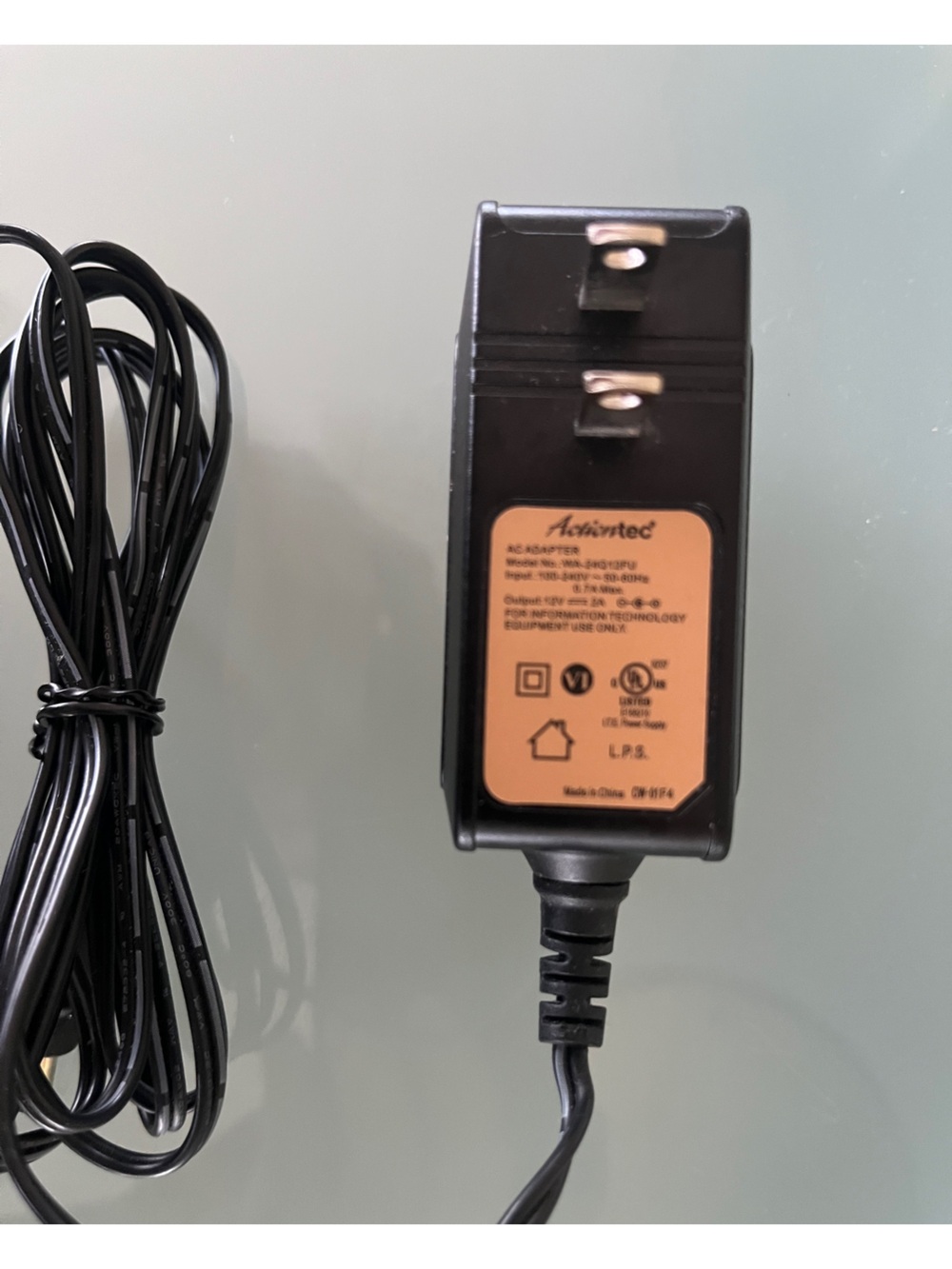 Actiontec 12V 2A Wall Charger AC Adapter WA-24Q12FU 0.7A Max 100-240V 6 ft Cord